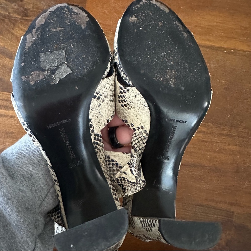 Marion Parke Bella Python Snake-Print Ankle Tie H… - image 4